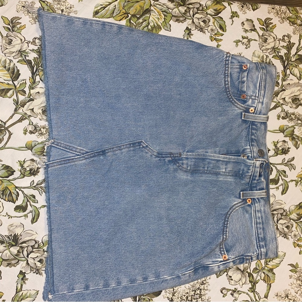 Levi's Light Blue Denim Midi Skirt